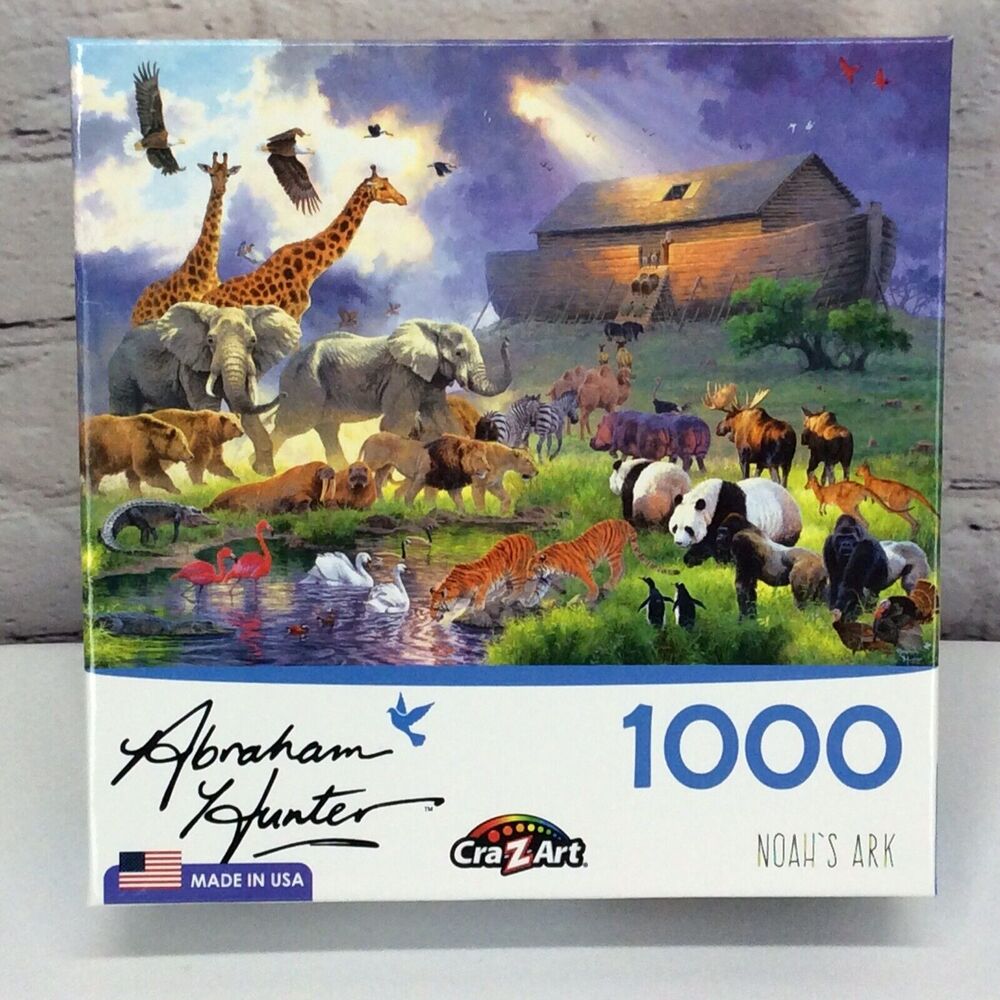 Cra-Z-Art Jigsaw Puzzle Abraham Hunter “Noah’s Ark” 1000 Piece Colorful MADE USA